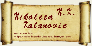 Nikoleta Kalanović vizit kartica
